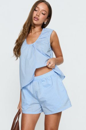 Carambola Mid Rise Shorts Blue