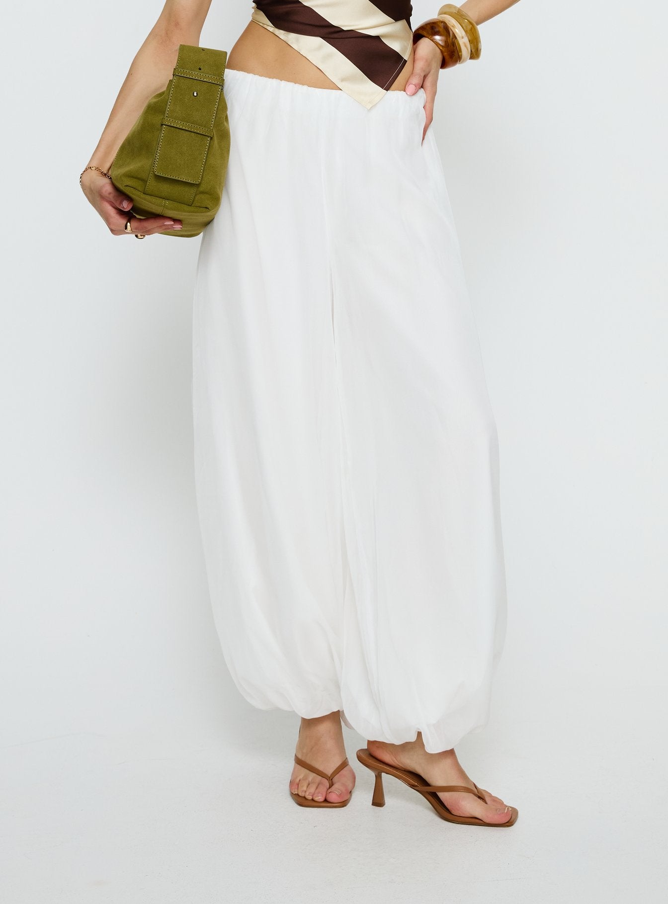 Mirosa Balloon Leg Pants White - Image 2
