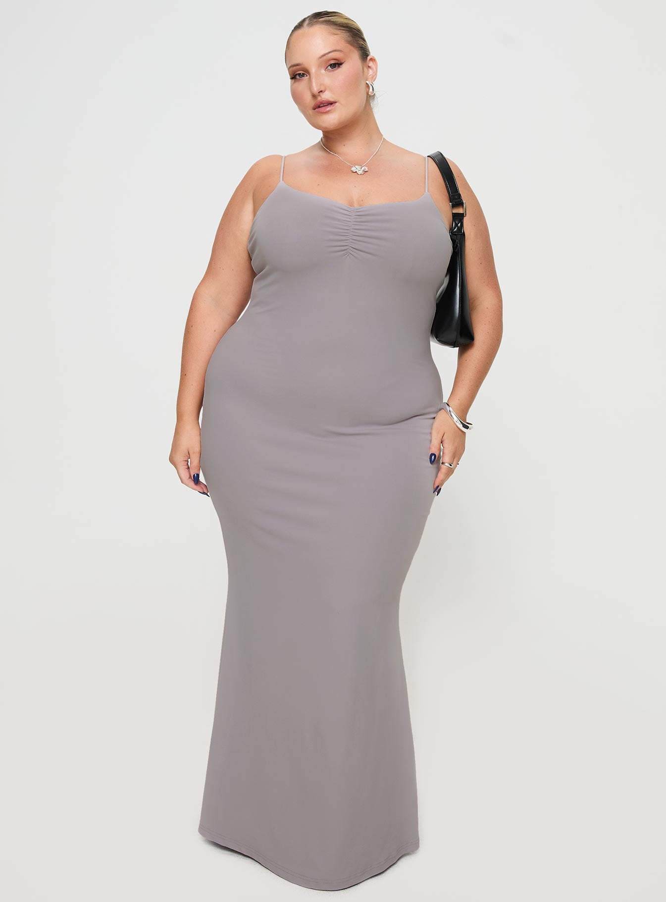 Arabellia Maxi Dress Grey Curve - Image 2