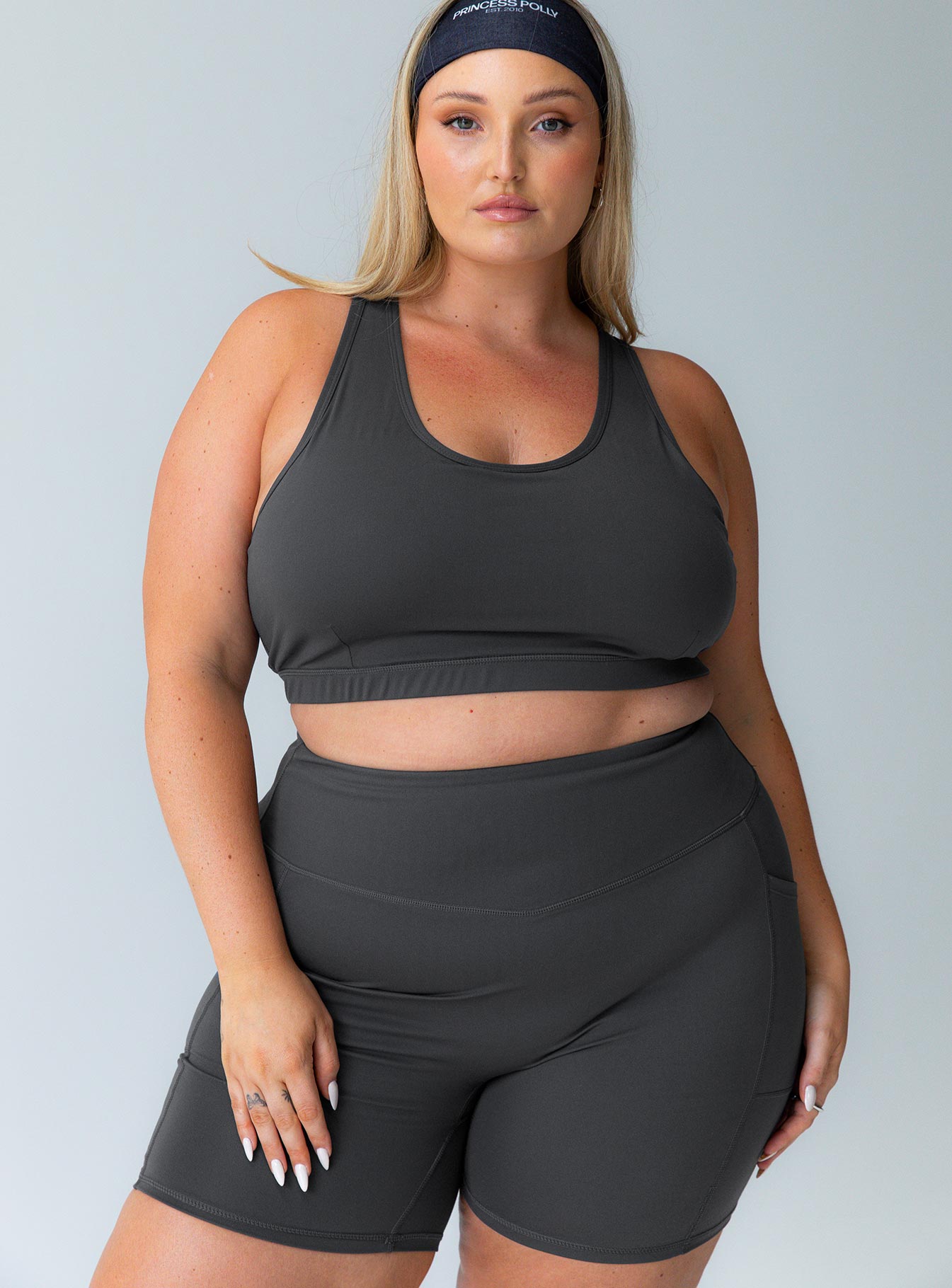 Conquer Activewear Shorts Grey Curve - Image 3