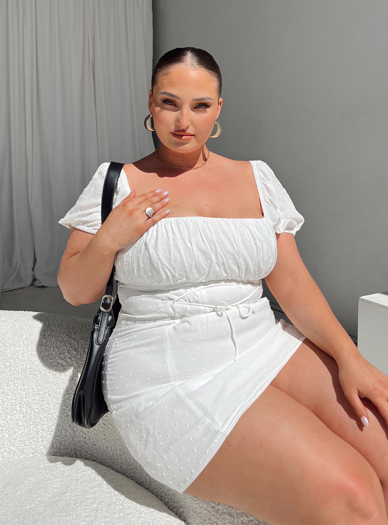 Fauci Mini Dress White Curve - Image 3