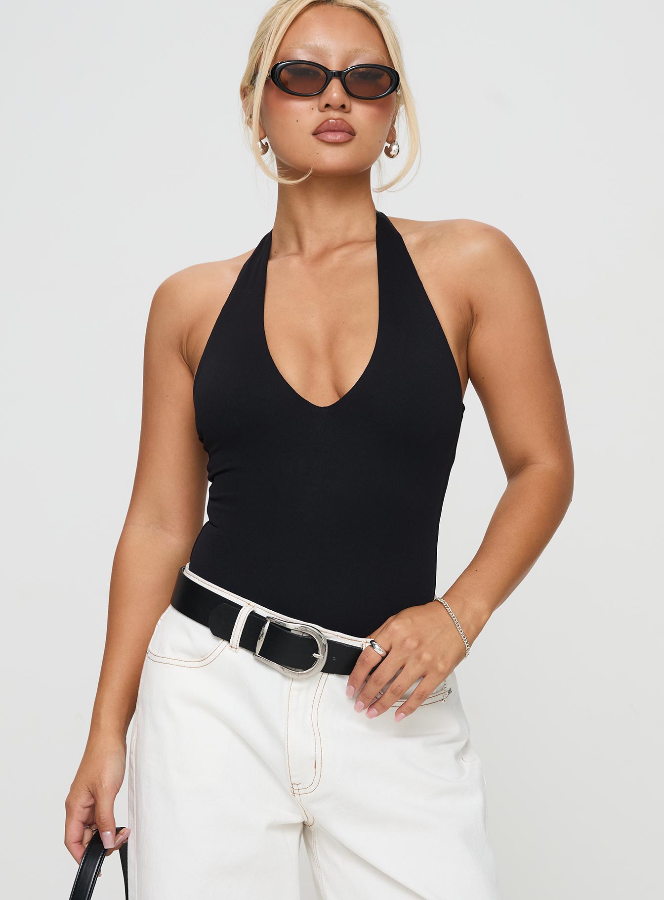 Someone New Halter Bodysuit Black Tall - Image 2