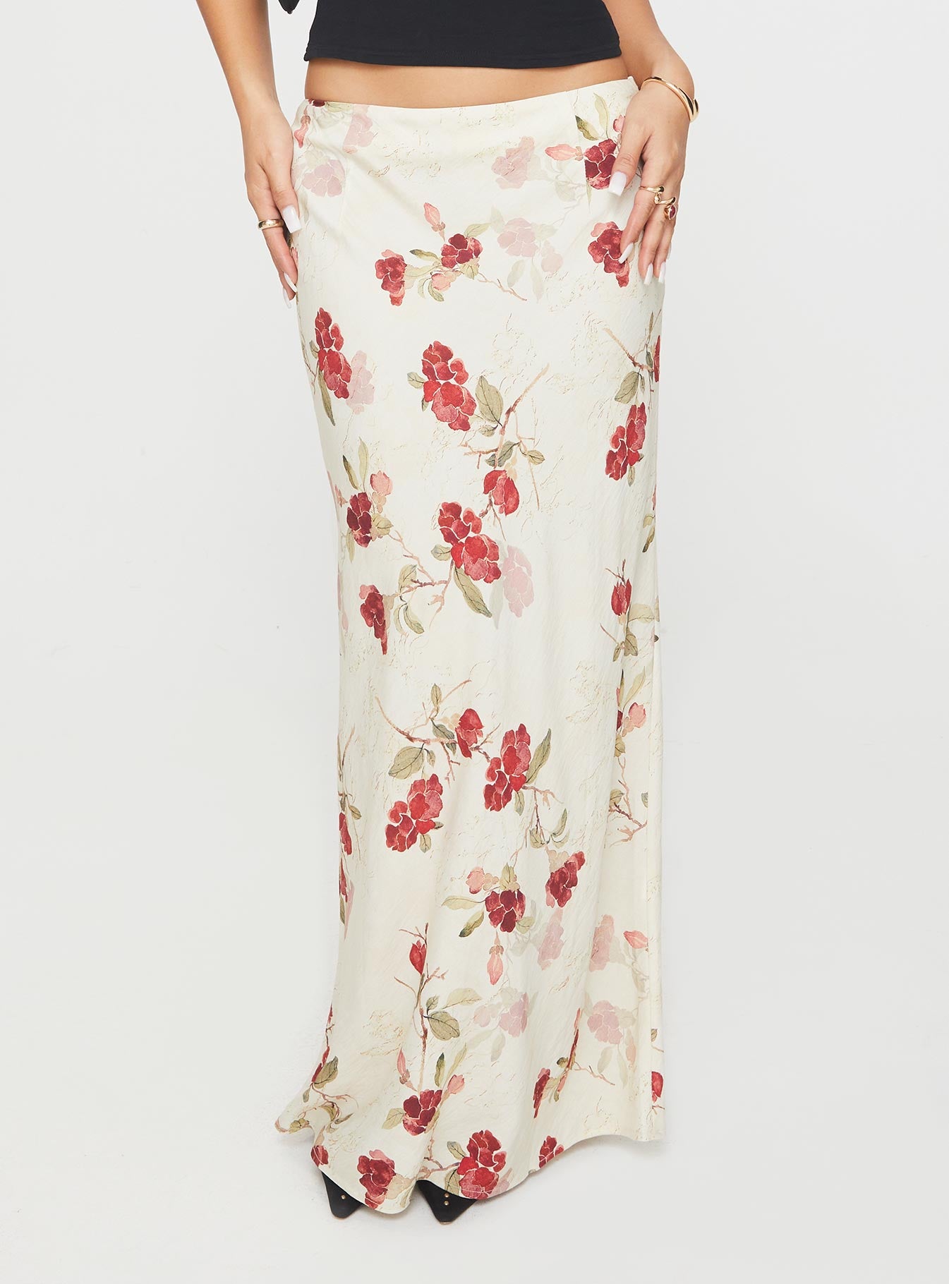 Jodie Maxi Skirt Cream / Floral - Image 2