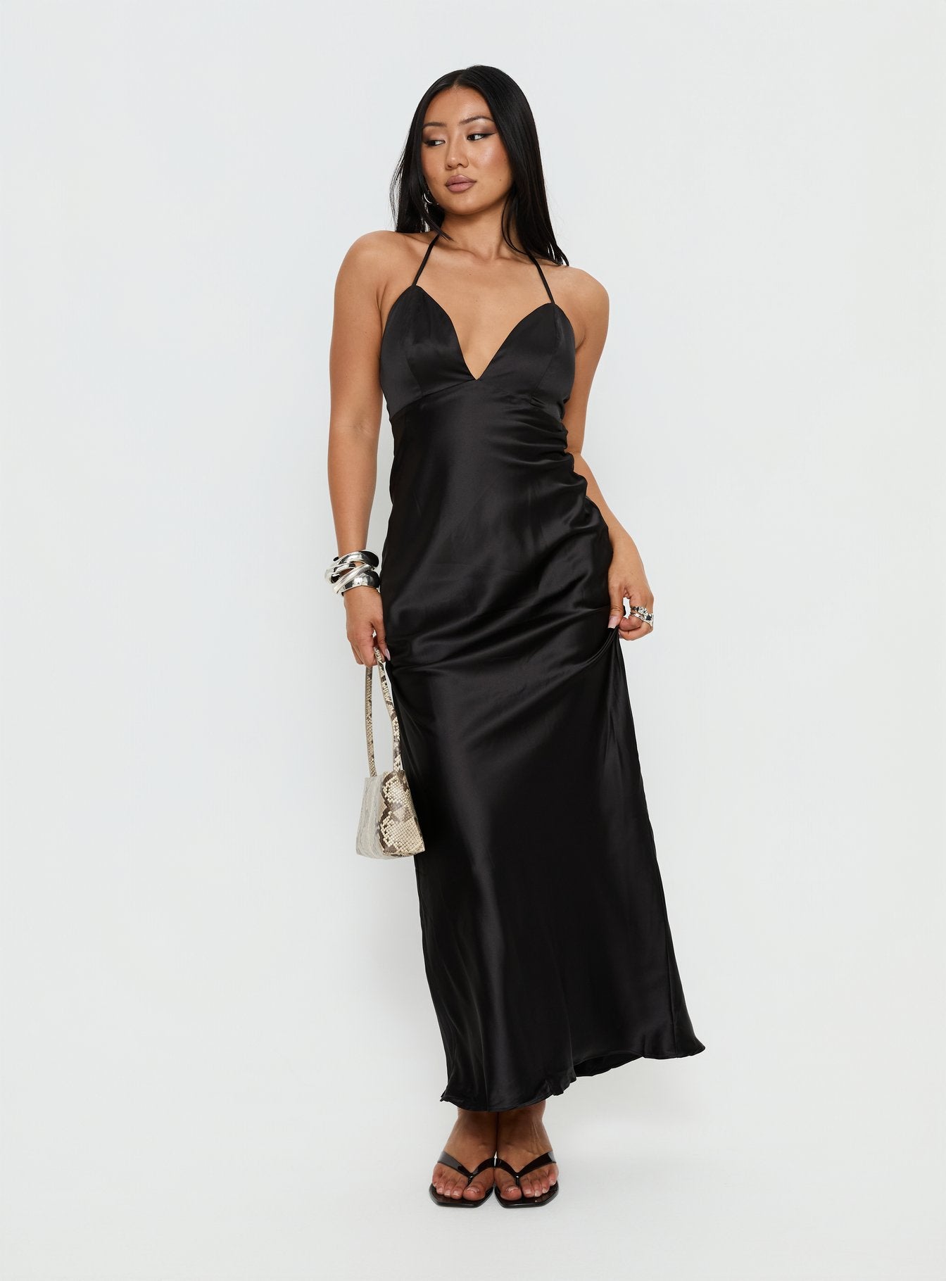Nayani Halter Maxi Dress Black - Image 2