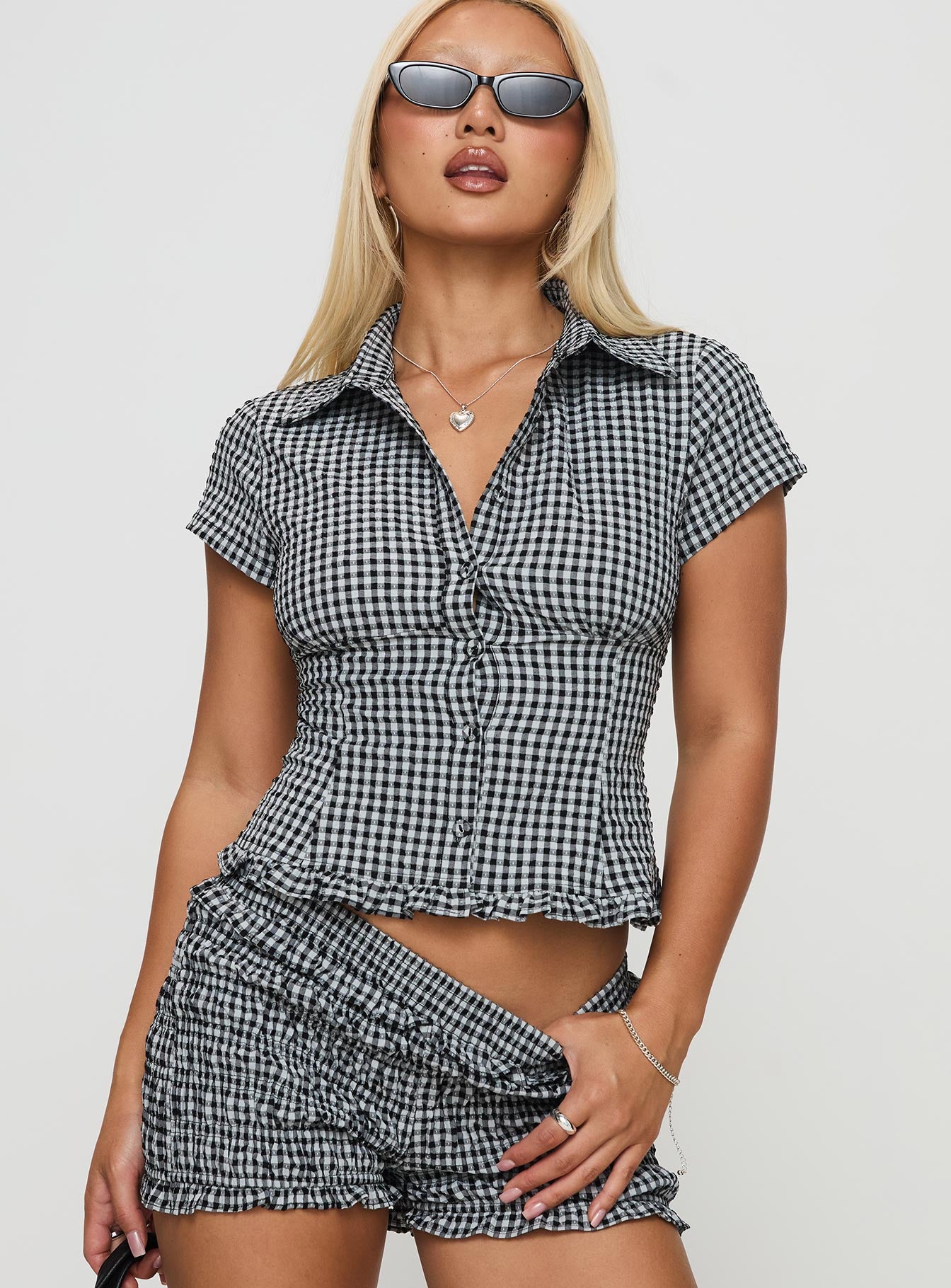 Covey Shirred Puff Sleeve Top Multi Petite - Image 2