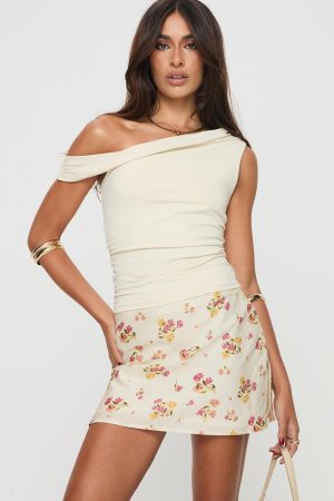 Sonnet Mini Skirt Cream / Multi Floral