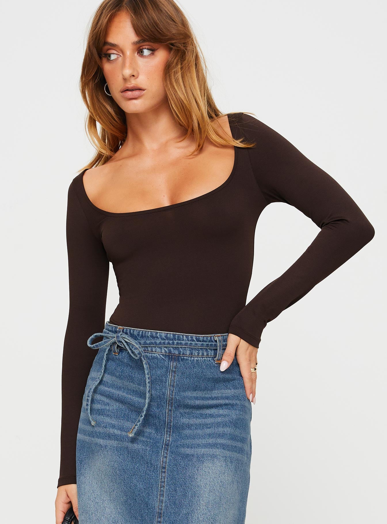 Ellery Bodysuit Brown Tall - Image 2