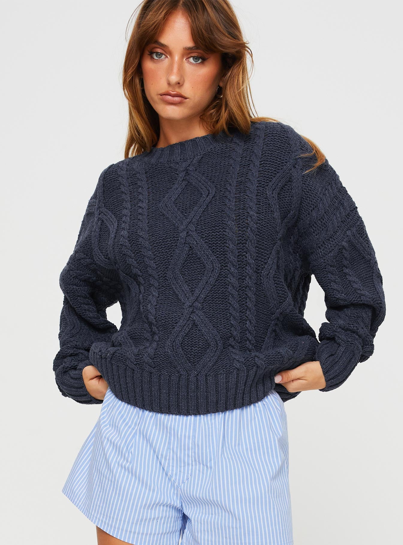 Anaya Oversized Sweater Navy - Image 2