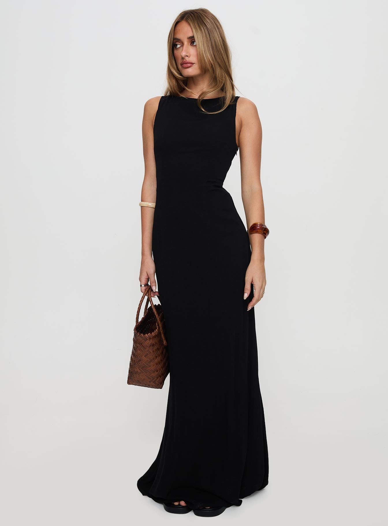 Ace Of Hearts Backless Maxi Dress Black Petite - Image 2