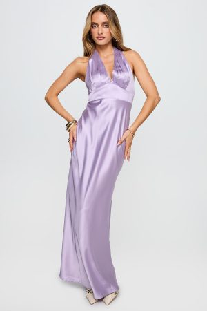 Big Screen Halter Maxi Dress Lilac