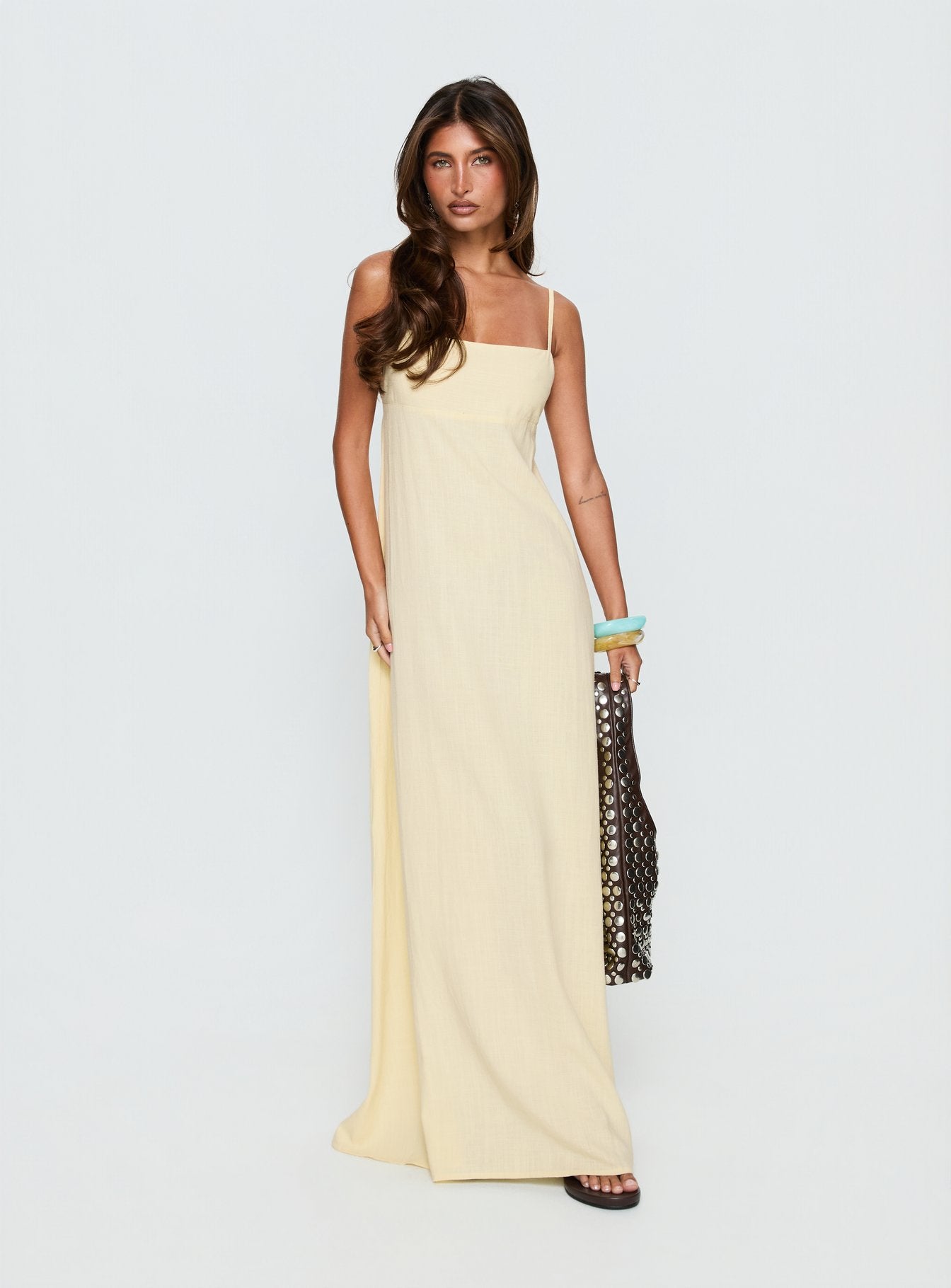 Solie Tie Back Maxi Dress Butter - Image 2