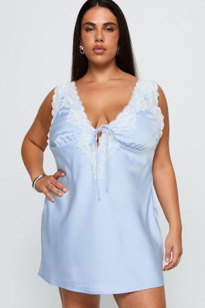 Nourish Mini Dress Blue Curve