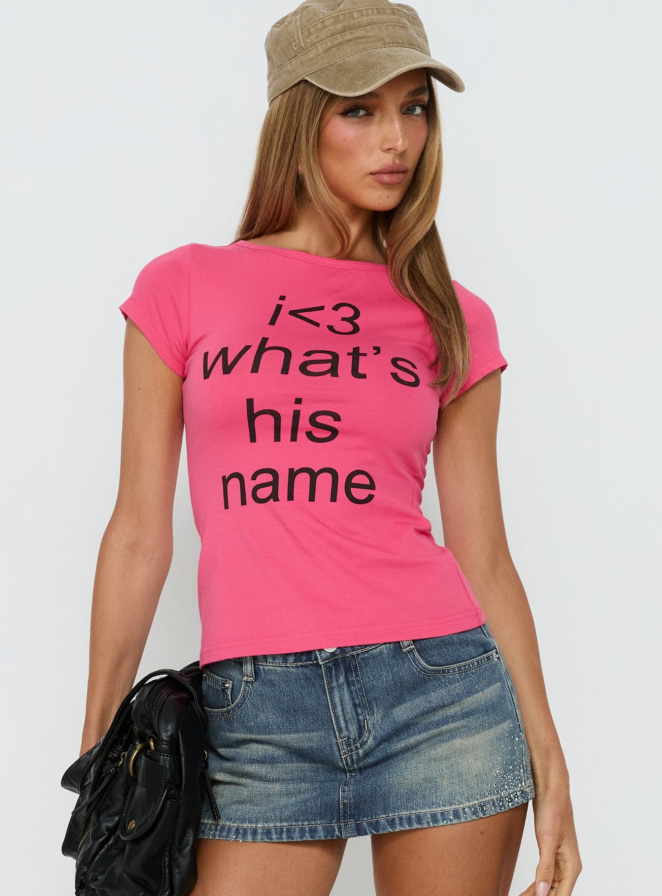What's His Name Graphic Top Hot Pink - Image 2