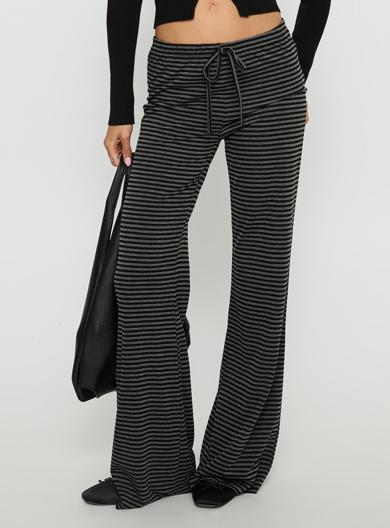 Alfreda Jersey Pants Grey / Black Stripe - Image 2
