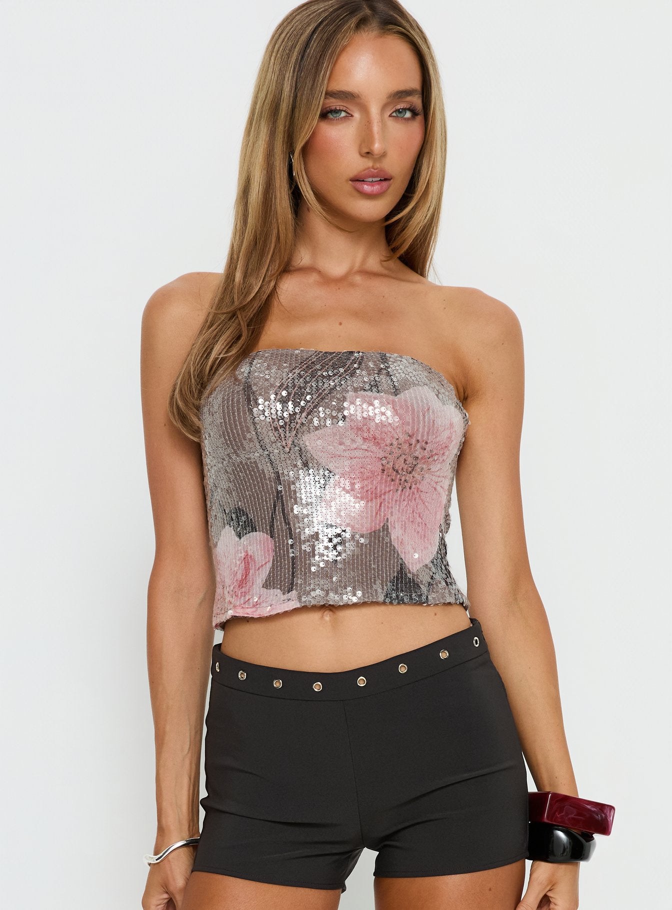 Chavela Strapless Sequin Top Multi - Image 2