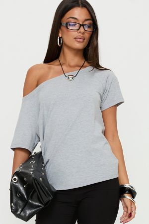 Icon Baby Off Shoulder Top Grey