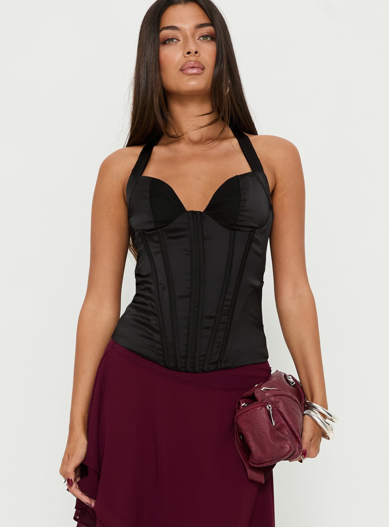 Raeshelle Halter Corset Top Black - Image 2