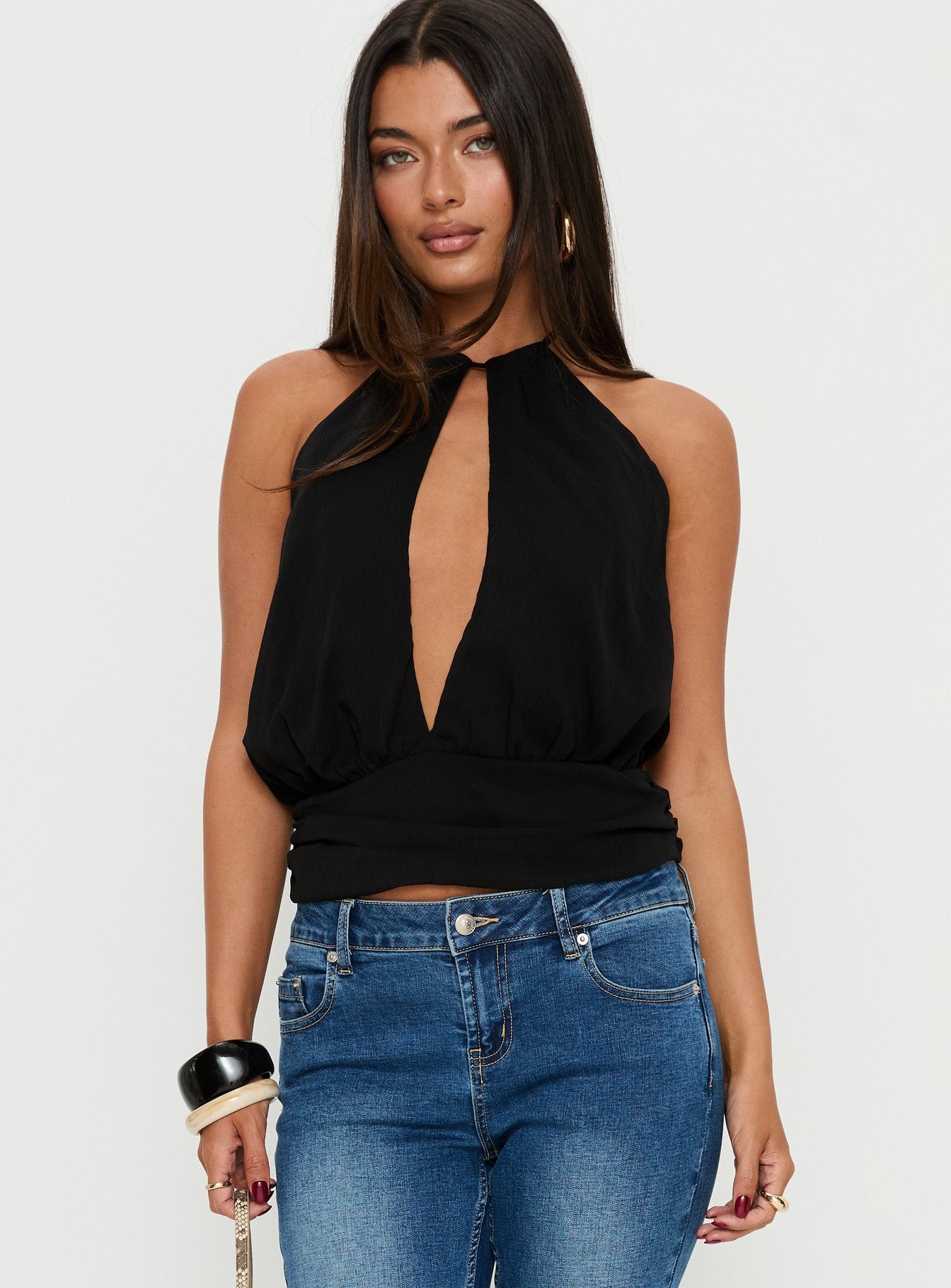 Marolyn Keyhole Top Black - Image 2