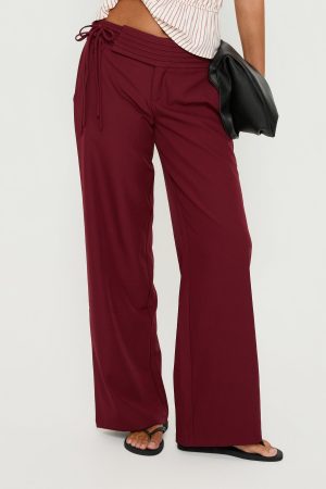 Good Riddance Pleat Tie Slouch Pants Burgundy
