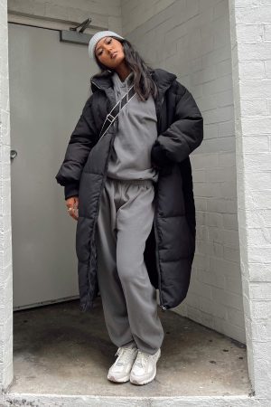 Abe Longline Puffer Jacket Black