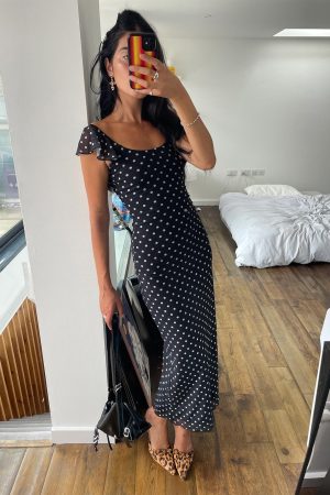 Sandberg Maxi Dress Black Polka Dot