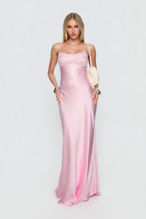Truth Hurts Ruched Backless Maxi Dress Pink