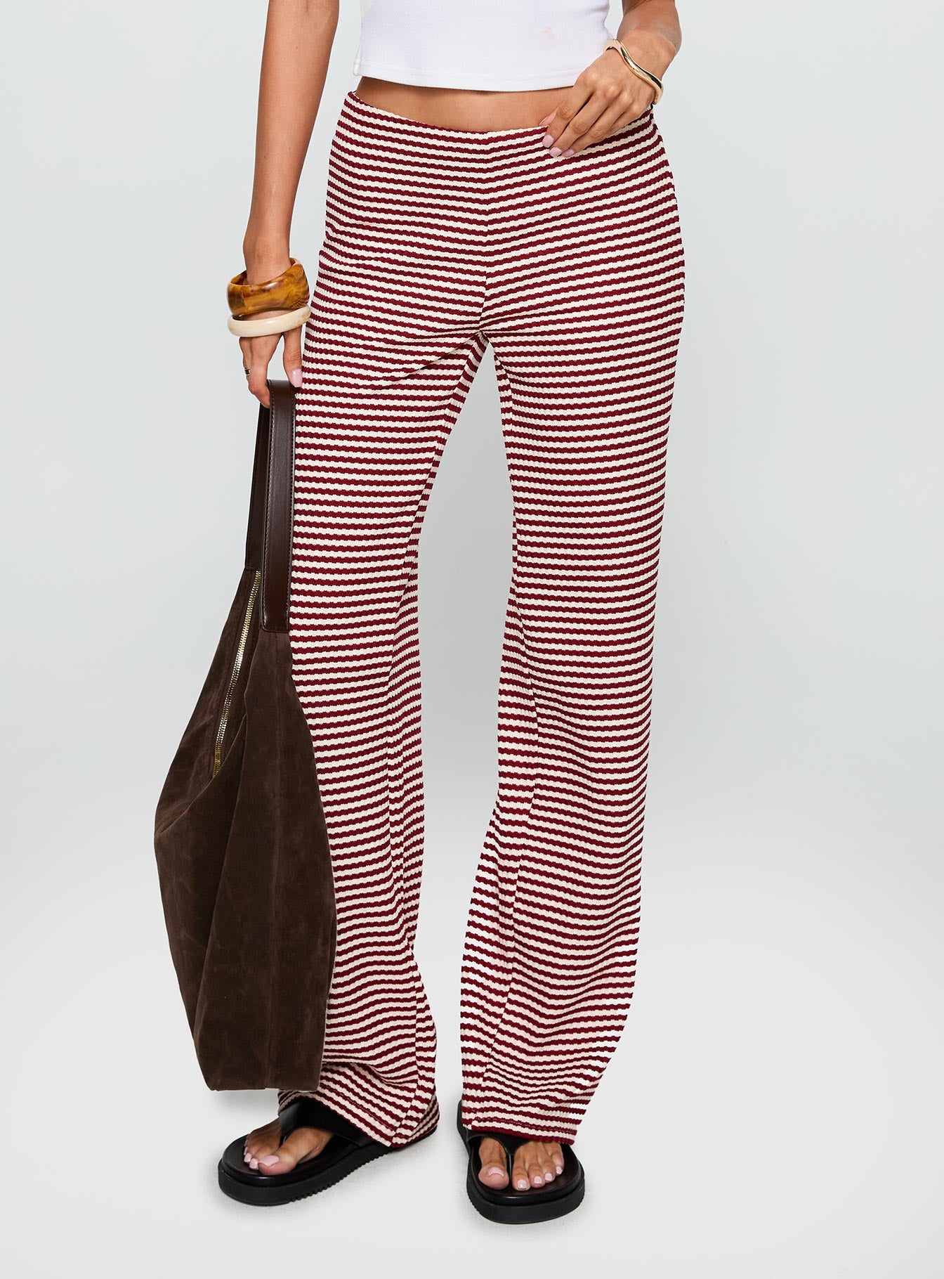 Next To Me Lounge Pant Red / White Stripe - Image 2