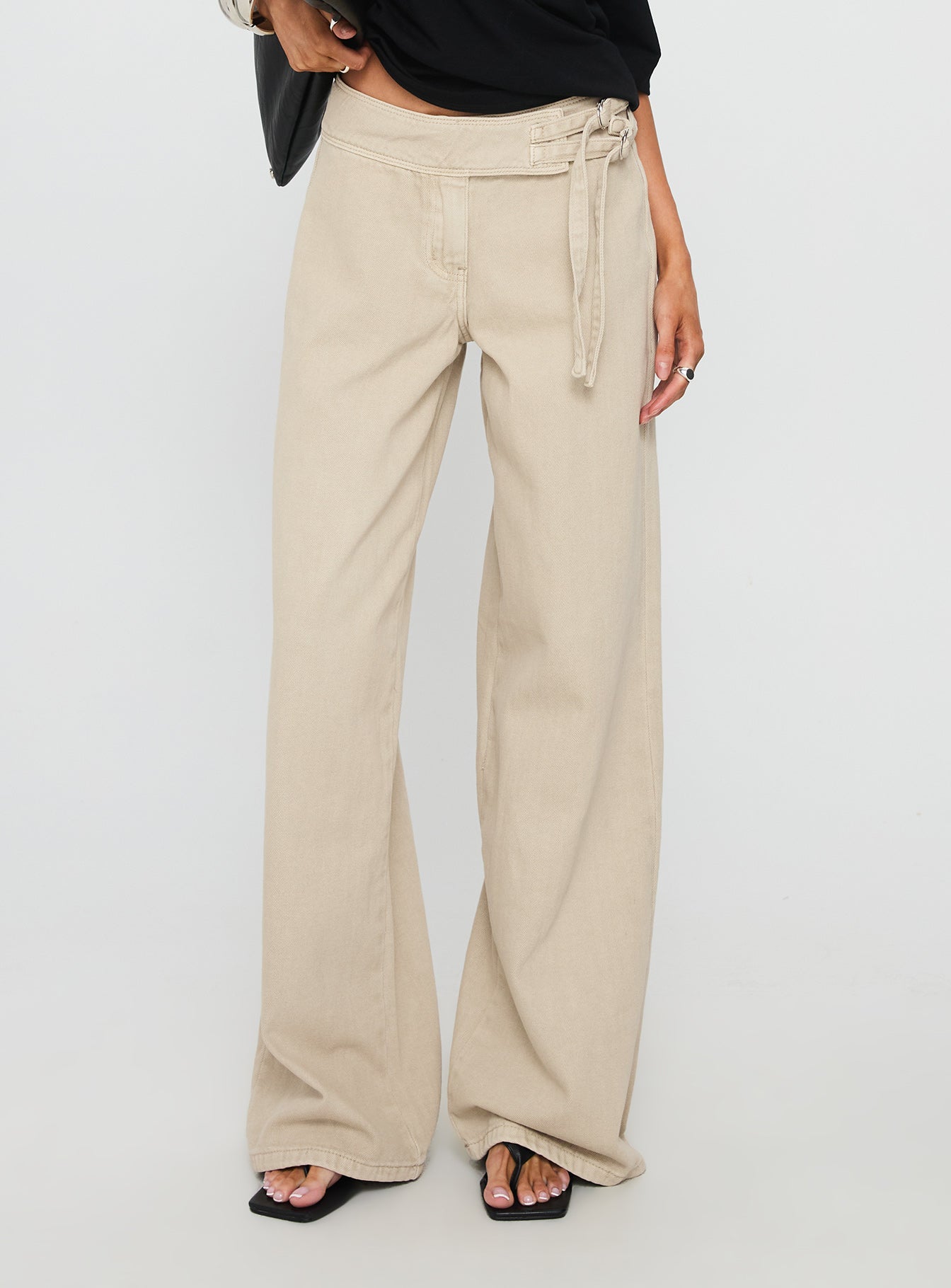 Boxie Mid Rise Wide Leg Jeans Washed Green - Image 2