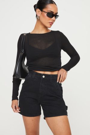 Lou Carpenter Denim Shorts Black