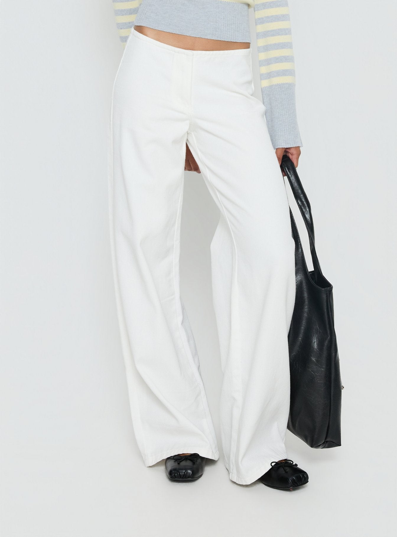 Hereos Mid Rise Baggy Leg Jeans White - Image 2
