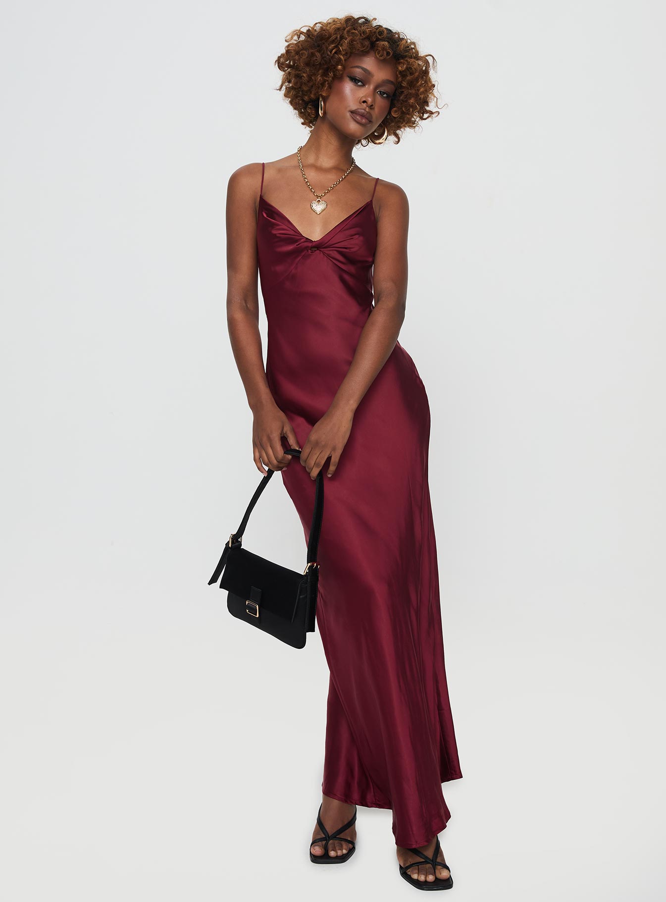 Marilyn Maxi Dress Wine - Image 3