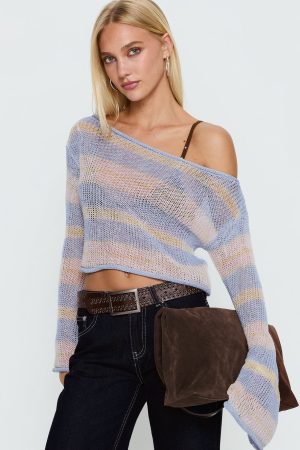 Cafe Pari Sweater Blue Stripe