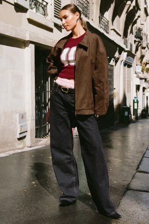 Top Model Low Rise Straight Leg Jeans Charcoal