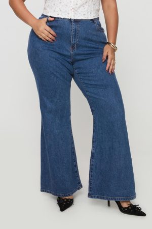 Lucille High Rise Flared Jeans Mid Wash Curve