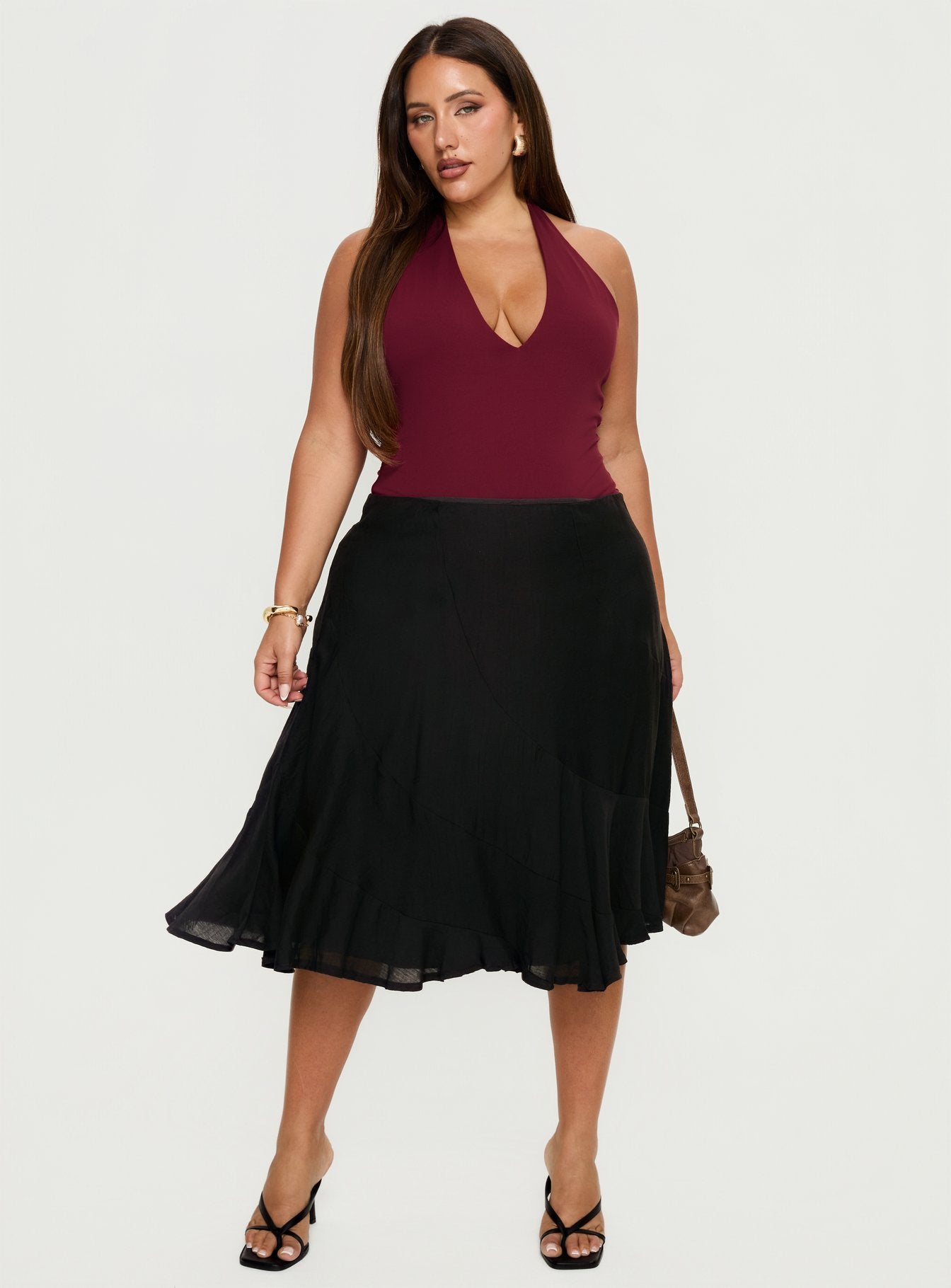 With Kindness Midi Skirt Black Curve - Image 2