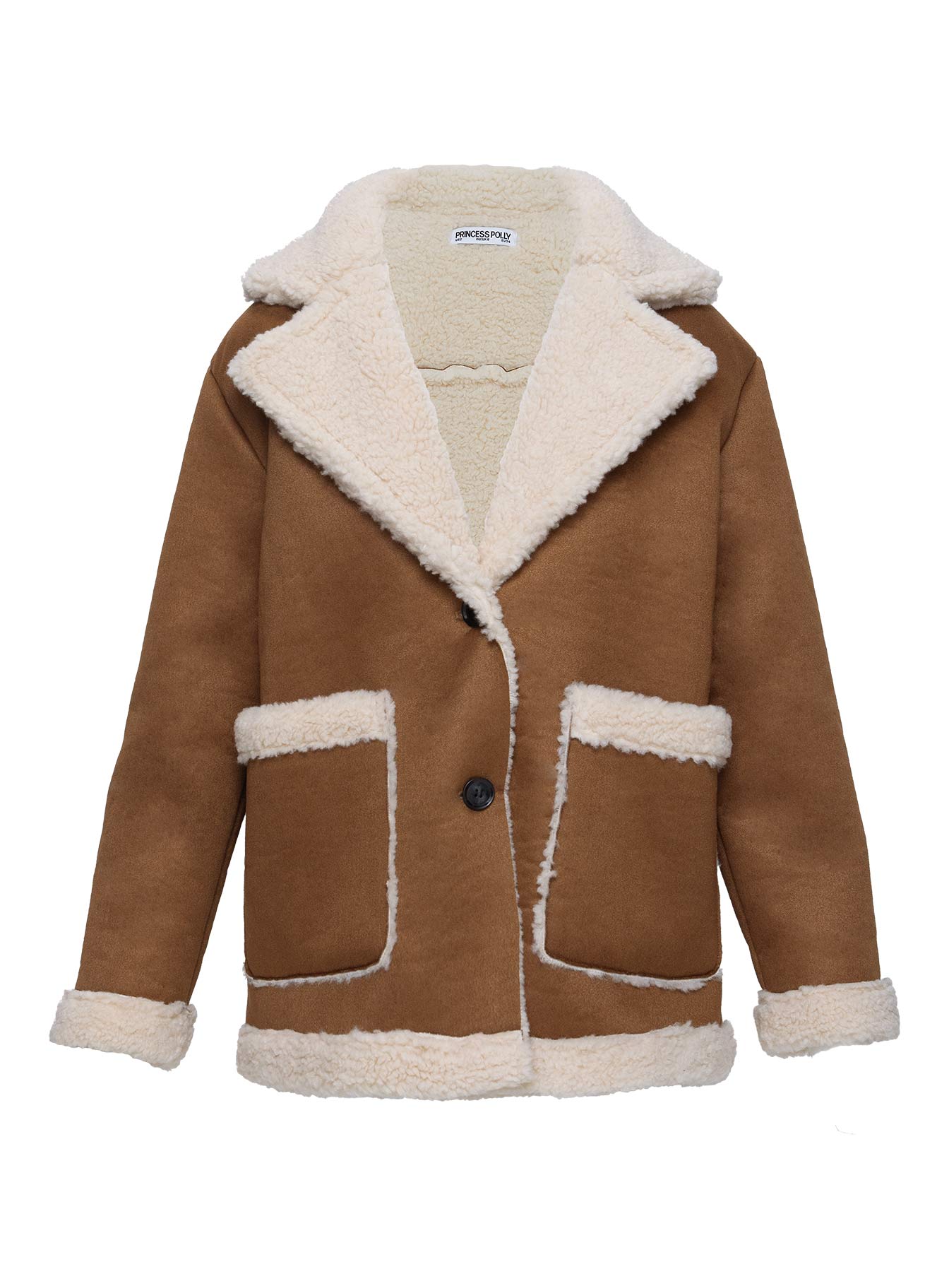 Marysville Faux Fur Oversized Jacket Tan - Image 5