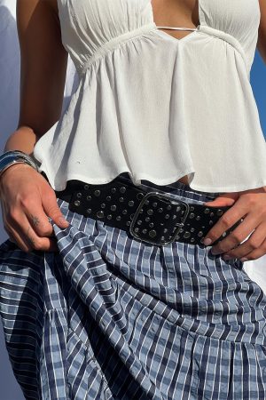Wanna Find Out Faux Leather Belt Black / Silver