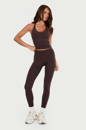 Stride Active Invisible Scrunch Leggings Brown