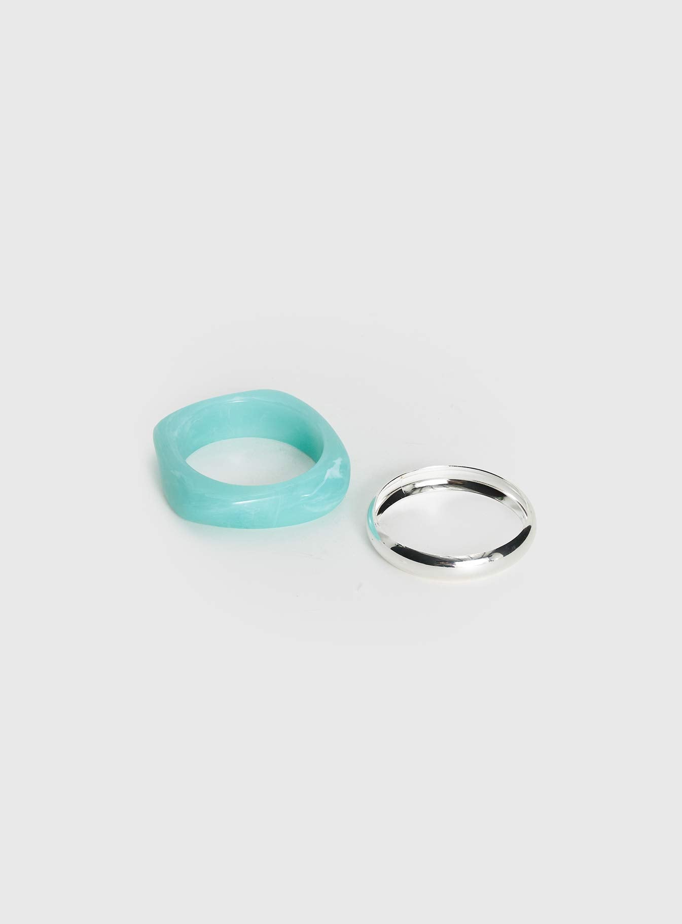 Maldives Resin Cuff Pack Silver / Aqua - Image 2