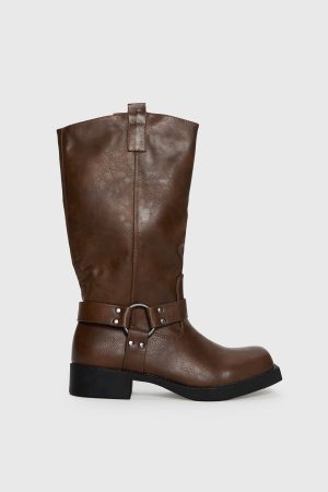 Wrecked Western Boots Brown