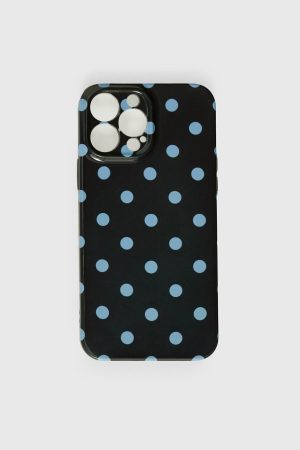 Ferrera iPhone Case Black / Blue Polka