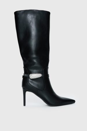 Billini Domineca Knee High Heeled Boots Black