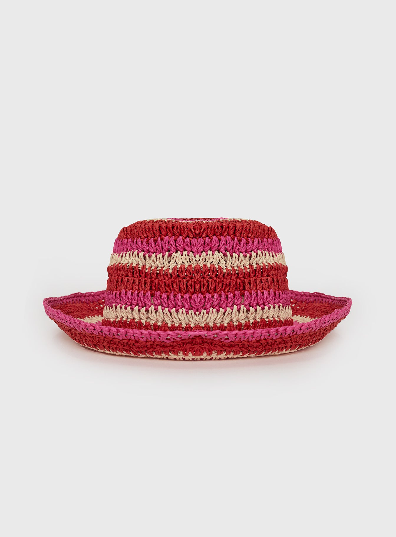 Alonza Crochet Bucket Hat Pink/red - Image 3