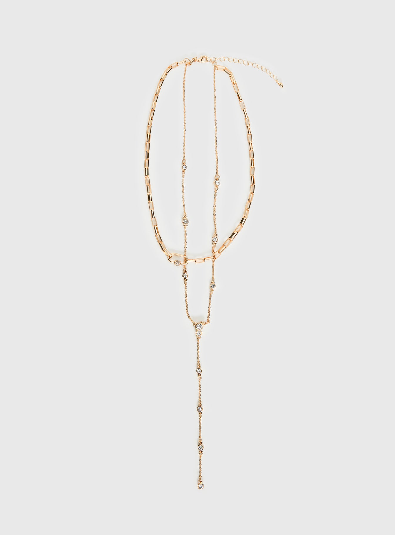Jasenia Layered Y Necklace Gold - Image 2