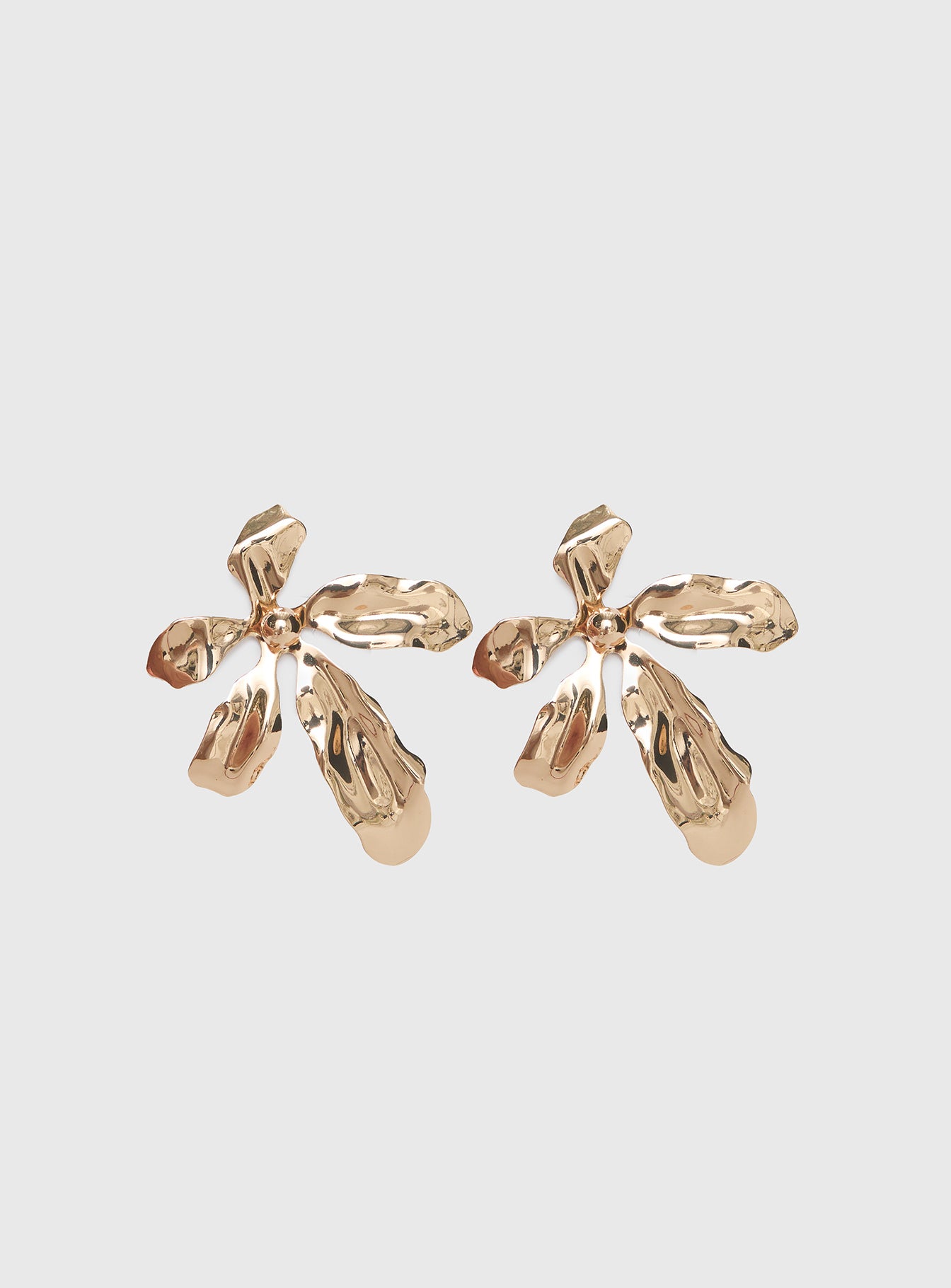 Love Is Free Flower Earrings Gold - Image 2