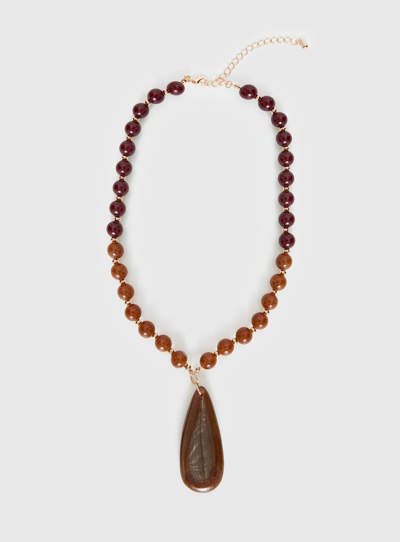 Sugar Storm Beaded Pendant Necklace Brown - Image 2