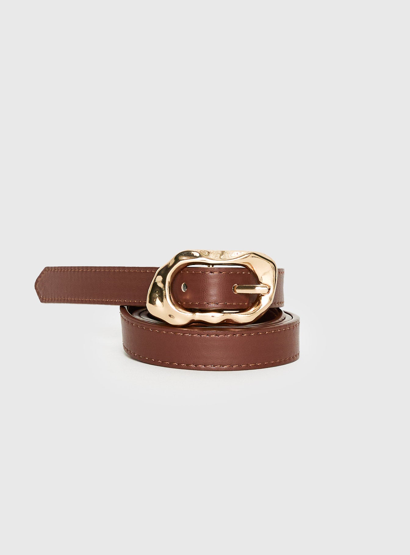 Capeside Faux Leather Belt Brown / Gold - Image 2