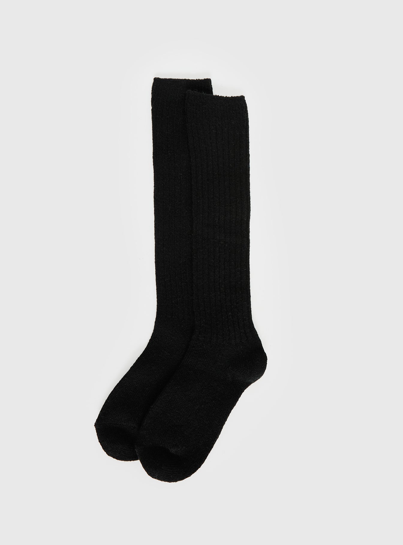 Boderline High Knee Ribbed Socks Black - Image 2