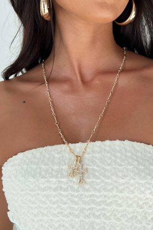 Curtis Cross Necklace Gold