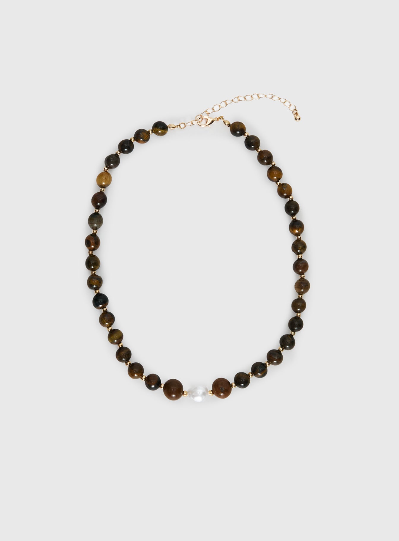 In Your Life Beaded Necklace Brown / Pearl - Image 2